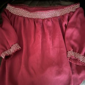 Purple off the shoulder shirt